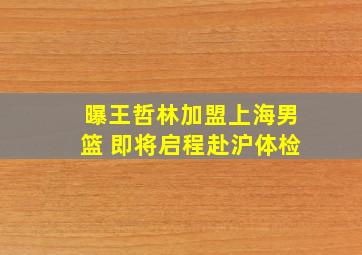 曝王哲林加盟上海男篮 即将启程赴沪体检